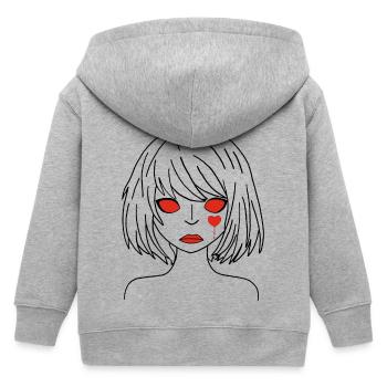 Bleeding heart - Kids Organic Zip-up Hoodie by Stanley/Stella - heather grey - Back
