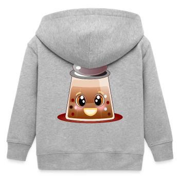 Poivre Kawaii - Grains de poivre - Poivrières - Veste à capuche enfant bio Stanley/Stella - gris chiné - Dos