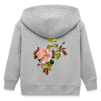 Zarte Rosa Rosenblüte - Kinder Organic Kapuzenjacke Mini Cultivator von Stanley/Stella - Grau meliert - Hinten