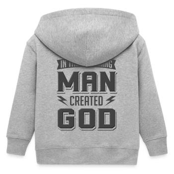 Atheist Man Created God Anti Religion Agnostiker - Kinder Organic Kapuzenjacke Mini Cultivator von Stanley/Stella - Grau meliert - Hinten