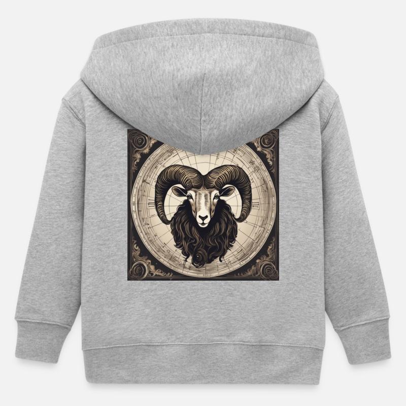 Zodiaque Bélier - Veste à capuche enfant bio Stanley/Stella - gris chiné