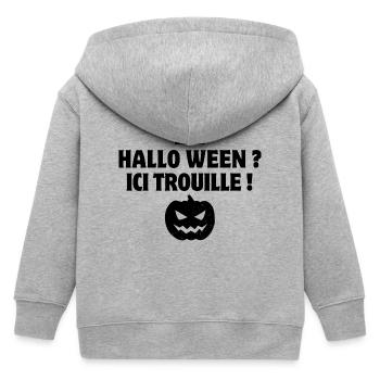 citrouille, halloween, phrase drôle - Veste à capuche enfant bio Stanley/Stella - gris chiné - Dos