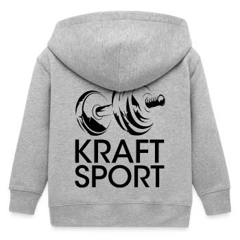 fitness kraftsport Training Hanteln Symbol gym - Kinder Organic Kapuzenjacke Mini Cultivator von Stanley/Stella - Grau meliert - Hinten