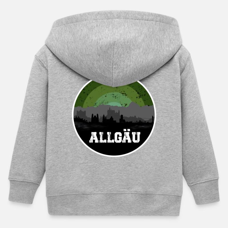 Ligne d’horizon originale de l’Allgäu - Veste à capuche enfant bio Stanley/Stella - gris chiné