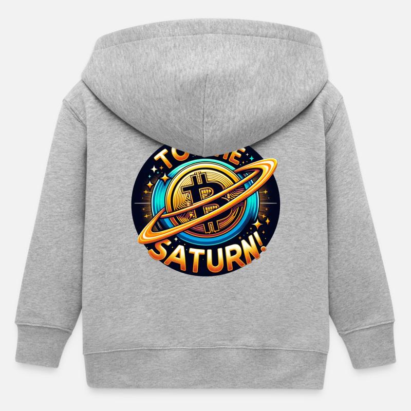 Crypto BTC à Saturne ! - Veste à capuche enfant bio Stanley/Stella - gris chiné
