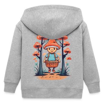 Cueilleur de champignons mignon - Veste à capuche enfant bio Stanley/Stella - gris chiné - Dos
