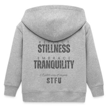 Reflect Stillness Embrace Tranquility - Kids Organic Zip-up Hoodie by Stanley/Stella - heather grey - Back
