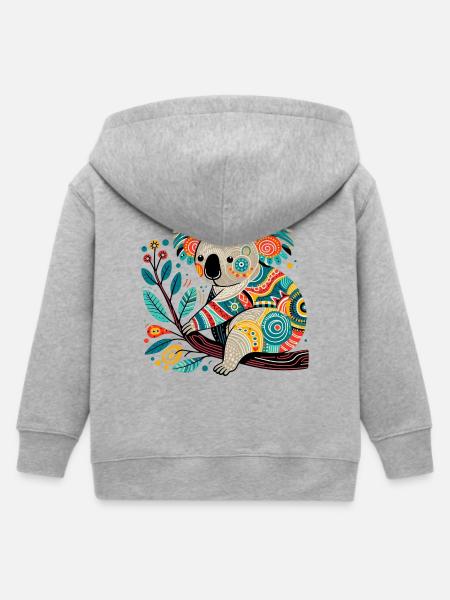 Koala - Kinder Organic Kapuzenjacke Mini Cultivator von Stanley/Stella - Grau meliert