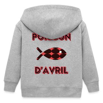 FISH. APRIL FOOL - Kids Organic Zip-up Hoodie by Stanley/Stella - heather grey - Back