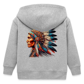 Amérindien Peau rouge d’Amérique - Veste à capuche enfant bio Stanley/Stella - gris chiné - Dos