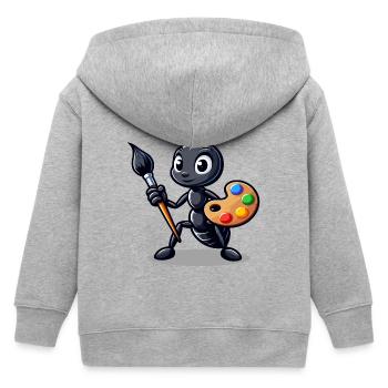 Artisan Ant: Der Insekten-Illustrator - Kinder Organic Kapuzenjacke Mini Cultivator von Stanley/Stella - Grau meliert - Hinten