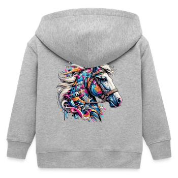 Pferd - Kinder Organic Kapuzenjacke Mini Cultivator von Stanley/Stella - Grau meliert - Hinten