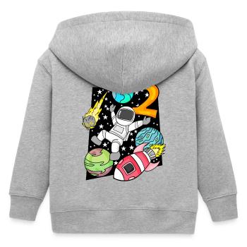 2 Anniversaire Garçon Astronaute - Veste à capuche enfant bio Stanley/Stella - gris chiné - Dos