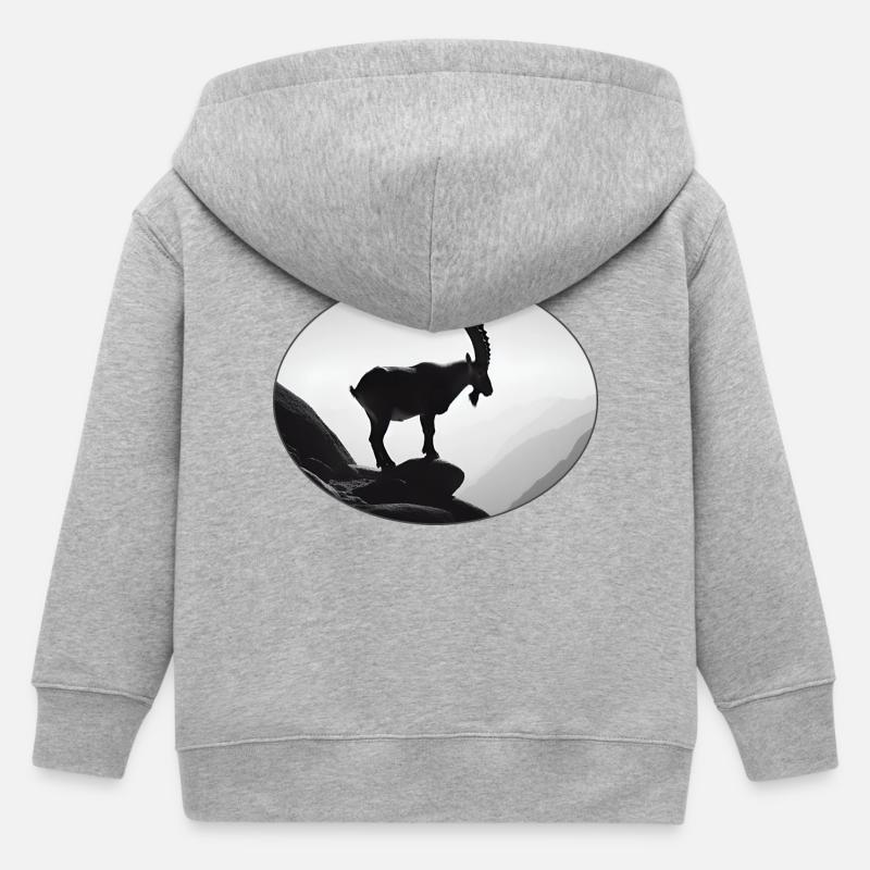 Silhouette majestueuse Alpes Capricorne - Veste à capuche enfant bio Stanley/Stella - gris chiné