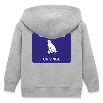 Clever wie ein Affe - Kinder Organic Kapuzenjacke Mini Cultivator von Stanley/Stella - Grau meliert - Hinten