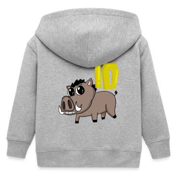 10. Geburtstag Motiv Wildschwein - zehn Jahre alt - Kinder Organic Kapuzenjacke Mini Cultivator von Stanley/Stella - Grau meliert - Hinten