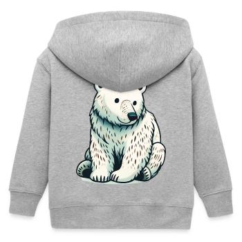 Ours blanc - Veste à capuche enfant bio Stanley/Stella - gris chiné - Dos