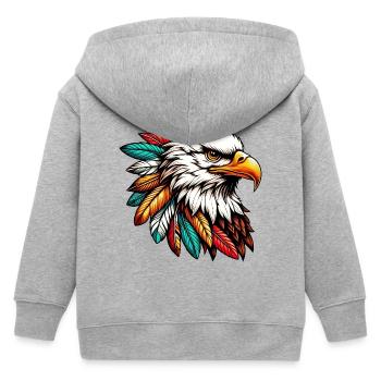 Amerikanischer Indianer Adler Amerikanische Rothaut - Kinder Organic Kapuzenjacke Mini Cultivator von Stanley/Stella - Grau meliert - Hinten