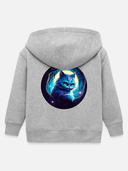 Grinsekatze Alice im Wunderland - Kinder Organic Kapuzenjacke Mini Cultivator von Stanley/Stella - Grau meliert