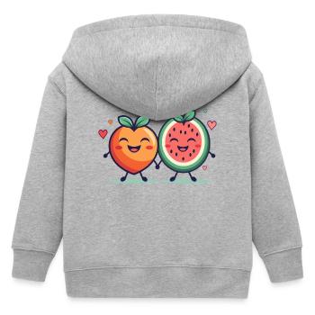 Fruchtige Leidenschaft, Liebe - Kinder Organic Kapuzenjacke Mini Cultivator von Stanley/Stella - Grau meliert - Hinten