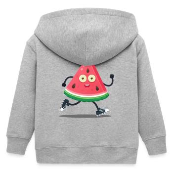 Pastèque sport cartoon  - Veste à capuche enfant bio Stanley/Stella - gris chiné - Dos