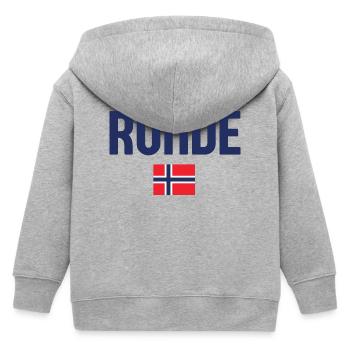 Runde Norwegen Flagge - Kinder Organic Kapuzenjacke Mini Cultivator von Stanley/Stella - Grau meliert - Hinten