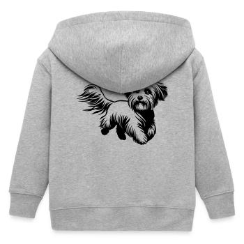 Maltese - Kids Organic Zip-up Hoodie by Stanley/Stella - heather grey - Back