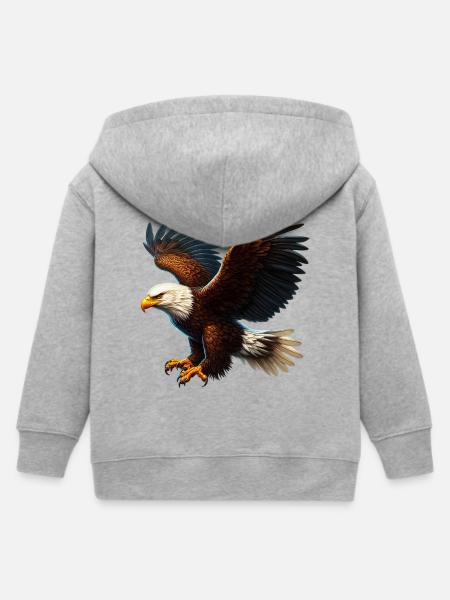 Adler - Kinder Organic Kapuzenjacke Mini Cultivator von Stanley/Stella - Grau meliert