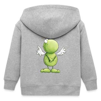 Frog Angel Innocence - Kids Organic Zip-up Hoodie by Stanley/Stella - heather grey - Back