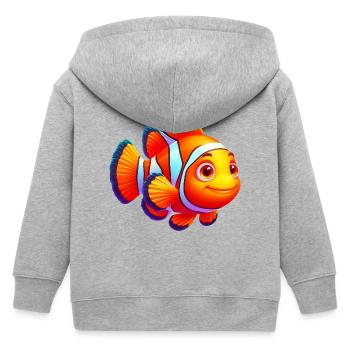 Clownfisch - Kinder Organic Kapuzenjacke Mini Cultivator von Stanley/Stella - Grau meliert - Hinten