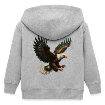 Adler - Kinder Organic Kapuzenjacke Mini Cultivator von Stanley/Stella - Grau meliert - Hinten