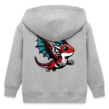 Drache - Kinder Organic Kapuzenjacke Mini Cultivator von Stanley/Stella - Grau meliert - Hinten