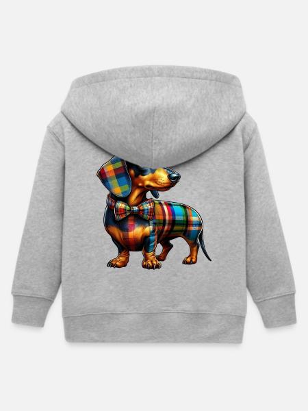 Dachshund - Kinder Organic Kapuzenjacke Mini Cultivator von Stanley/Stella - Grau meliert