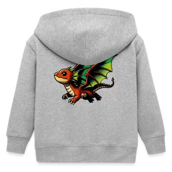 Drache - Kinder Organic Kapuzenjacke Mini Cultivator von Stanley/Stella - Grau meliert - Hinten