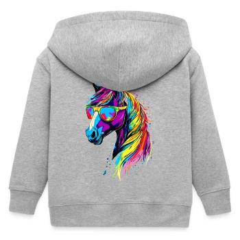 Pony Reitpony Fohlen Reiterin Ponys Reiten Ponyhof - Kinder Organic Kapuzenjacke Mini Cultivator von Stanley/Stella - Grau meliert - Hinten