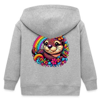 Otter - Kinder Organic Kapuzenjacke Mini Cultivator von Stanley/Stella - Grau meliert - Hinten