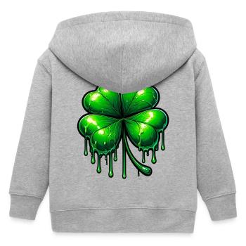 Four-leaf clover - Kids Organic Zip-up Hoodie by Stanley/Stella - heather grey - Back
