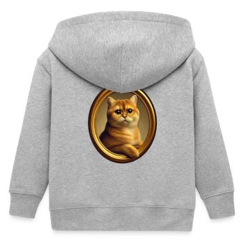 Katzenporträt Kater Carlo - Kinder Organic Kapuzenjacke Mini Cultivator von Stanley/Stella - Grau meliert - Hinten