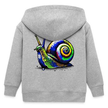 Schnecke - Kinder Organic Kapuzenjacke Mini Cultivator von Stanley/Stella - Grau meliert - Hinten