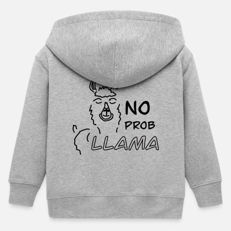 No Prob LLAMA - Veste à capuche enfant bio Stanley/Stella - gris chiné