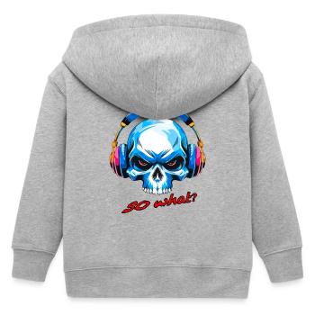 Crâne et alors - Veste à capuche enfant bio Stanley/Stella - gris chiné - Dos