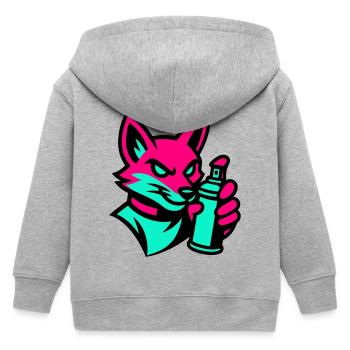 Graffiti Fuchs - Kinder Organic Kapuzenjacke Mini Cultivator von Stanley/Stella - Grau meliert - Hinten