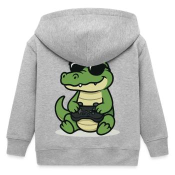 Gamer-Gator - Kinder Organic Kapuzenjacke Mini Cultivator von Stanley/Stella - Grau meliert - Hinten