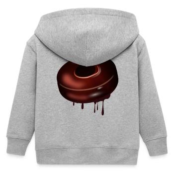 Schoko Donut Motiv mit glänzender Glasur - Kinder Organic Kapuzenjacke Mini Cultivator von Stanley/Stella - Grau meliert - Hinten