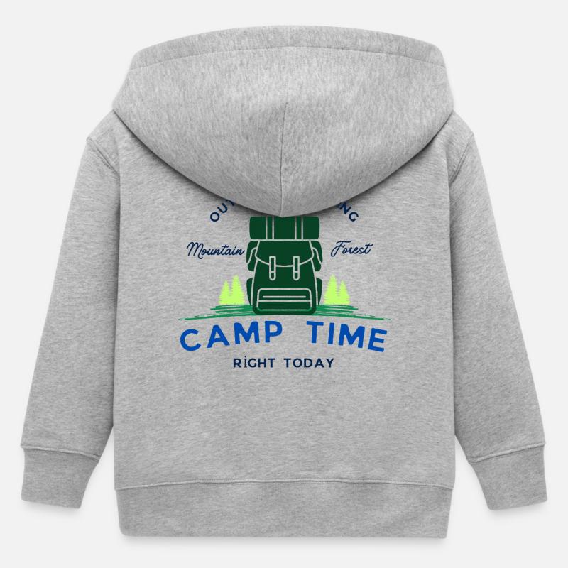 Camp tıme - Veste à capuche enfant bio Stanley/Stella - gris chiné