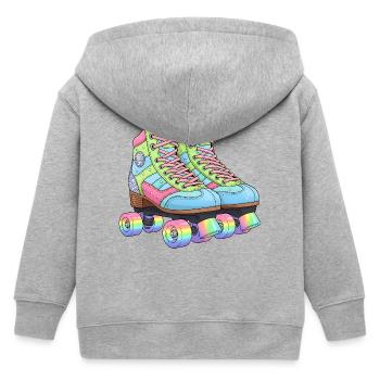 Rollschuhe Retro Regenbogen 80er 90er - Kinder Organic Kapuzenjacke Mini Cultivator von Stanley/Stella - Grau meliert - Hinten
