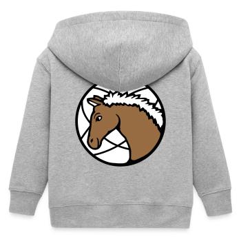 Pferd Süß Pony Fohlen Pferdemädchen Niedlich Comic - Kinder Organic Kapuzenjacke Mini Cultivator von Stanley/Stella - Grau meliert - Hinten