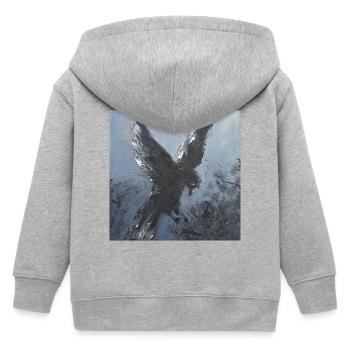 Oiseau noir majestueux Rvaen Sagesse en vol - Veste à capuche enfant bio Stanley/Stella - gris chiné - Dos