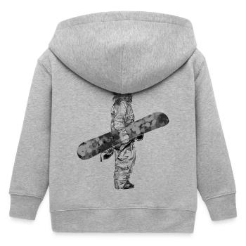 Freerider Snowboarder - Kinder Organic Kapuzenjacke Mini Cultivator von Stanley/Stella - Grau meliert - Hinten