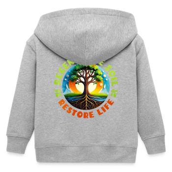 Lebendige Baum-Darstellung für Natur - Kinder Organic Kapuzenjacke Mini Cultivator von Stanley/Stella - Grau meliert - Hinten